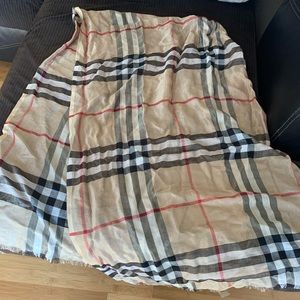 burberry metallic check silk and wool scarf